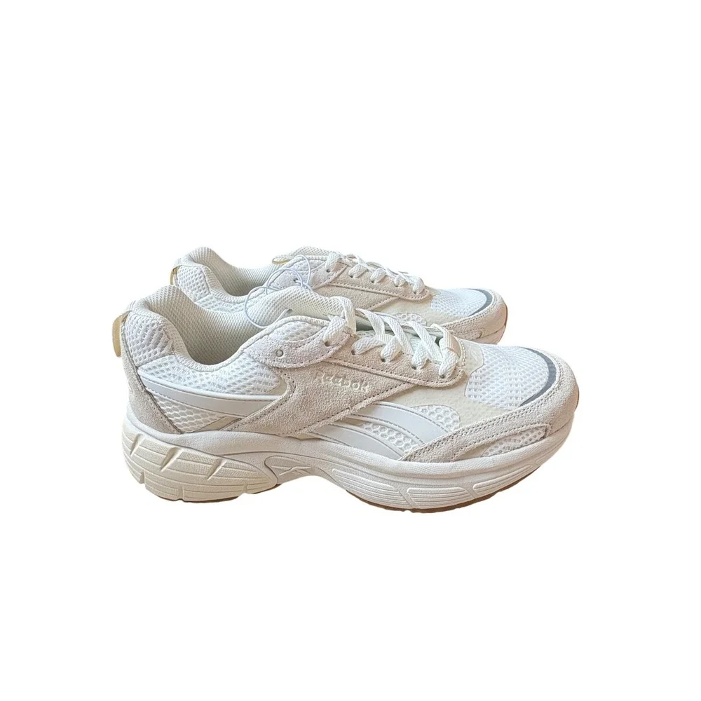 Reebok Chaos Running Shoes Natural Tan Suede Mesh Sneakers Womens 10 NWT